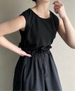 【SALE/77%OFF】JUNOAH ドロストドッキングノースリーブワンピース ジュノア ワンピース・ドレス ワンピース ホワイト ブラック