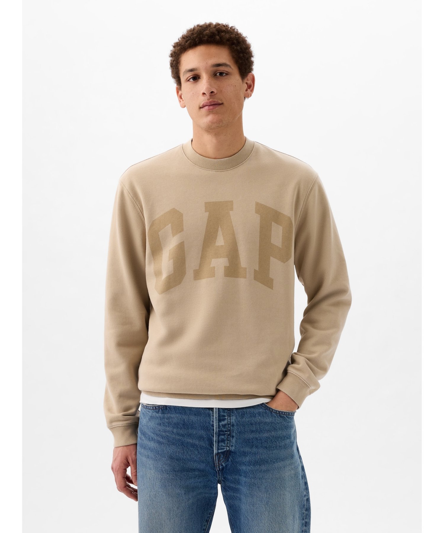 【SALE／65%OFF】GAP (U)GAP アーチロゴ スウェット・トレーナー(ユニセックス) ギャップ トップス スウェット・トレーナー ベージュ グレー