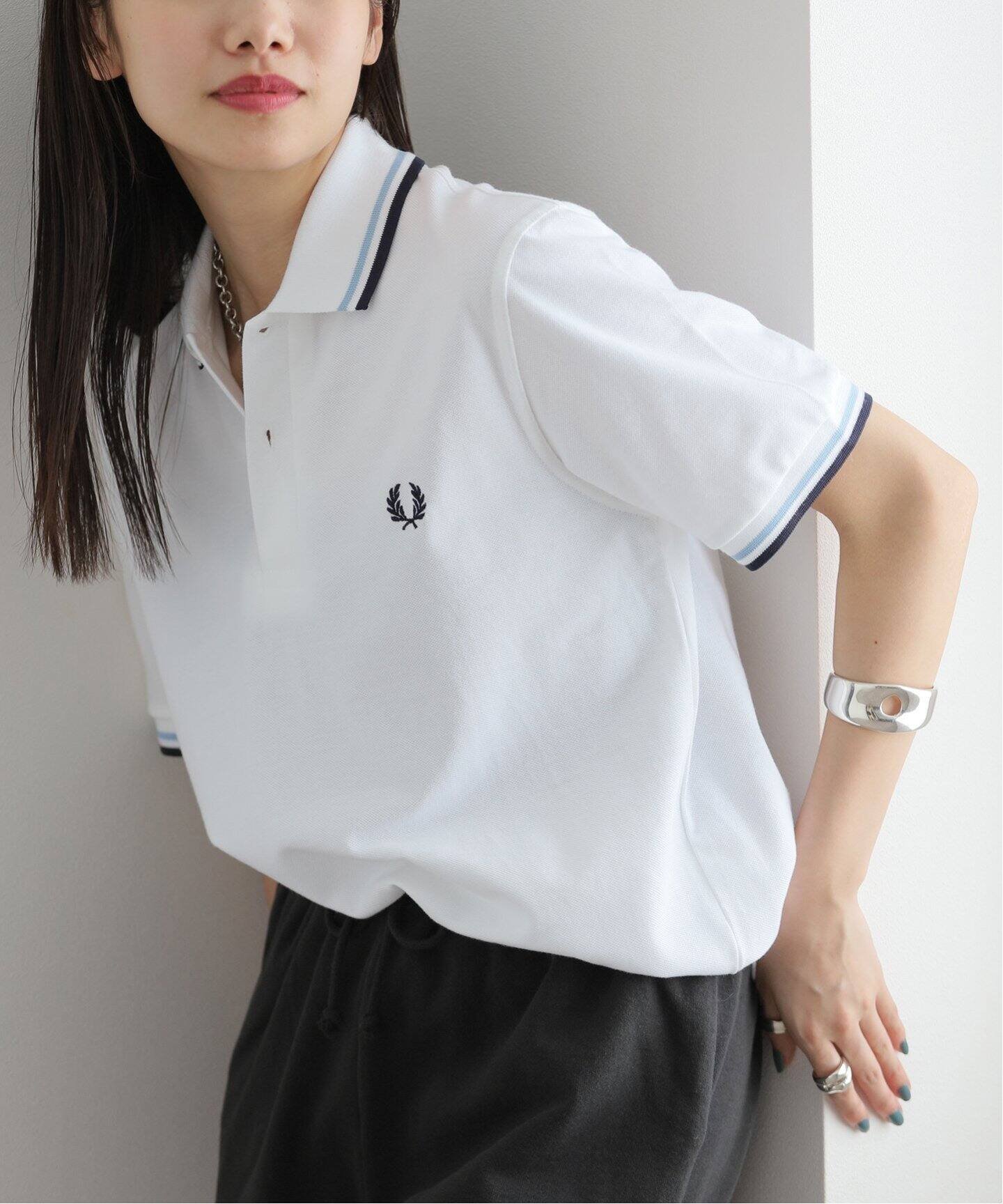 【SALE／30%OFF】Oriens JOURNAL STANDARD 【FRED PERRY/フレッドペリー】TWIN TIPPED FRED PERRY SHIRT:カットソー オリエンス ジャーナルスタンダード トップス カットソー・Tシャツ ネイビー ブラック ホワイト【送料無料】のサムネイル