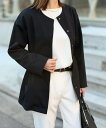 【SALE/45%OFF】Emma Taylor 【オケージョンにも◎】ライトダンボールノーカラーミドルコート スタイルドア ジャケット・アウター ノーカラージ...