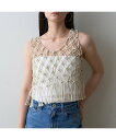 【SALE/40%OFF】Rouge vif la cle 【一部店舗限定】マクラメニットベスト ルージュ・ヴィフ ラクレ トップス その他のトップス ホワイト...