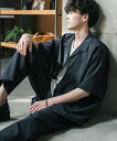 Rocky Monroe セットアップ 接触冷感オーバーサイズ開襟半袖シャツ&セミワイドイージーパンツ ロッキーモンロー スーツ・フォーマル セットアップスーツ...