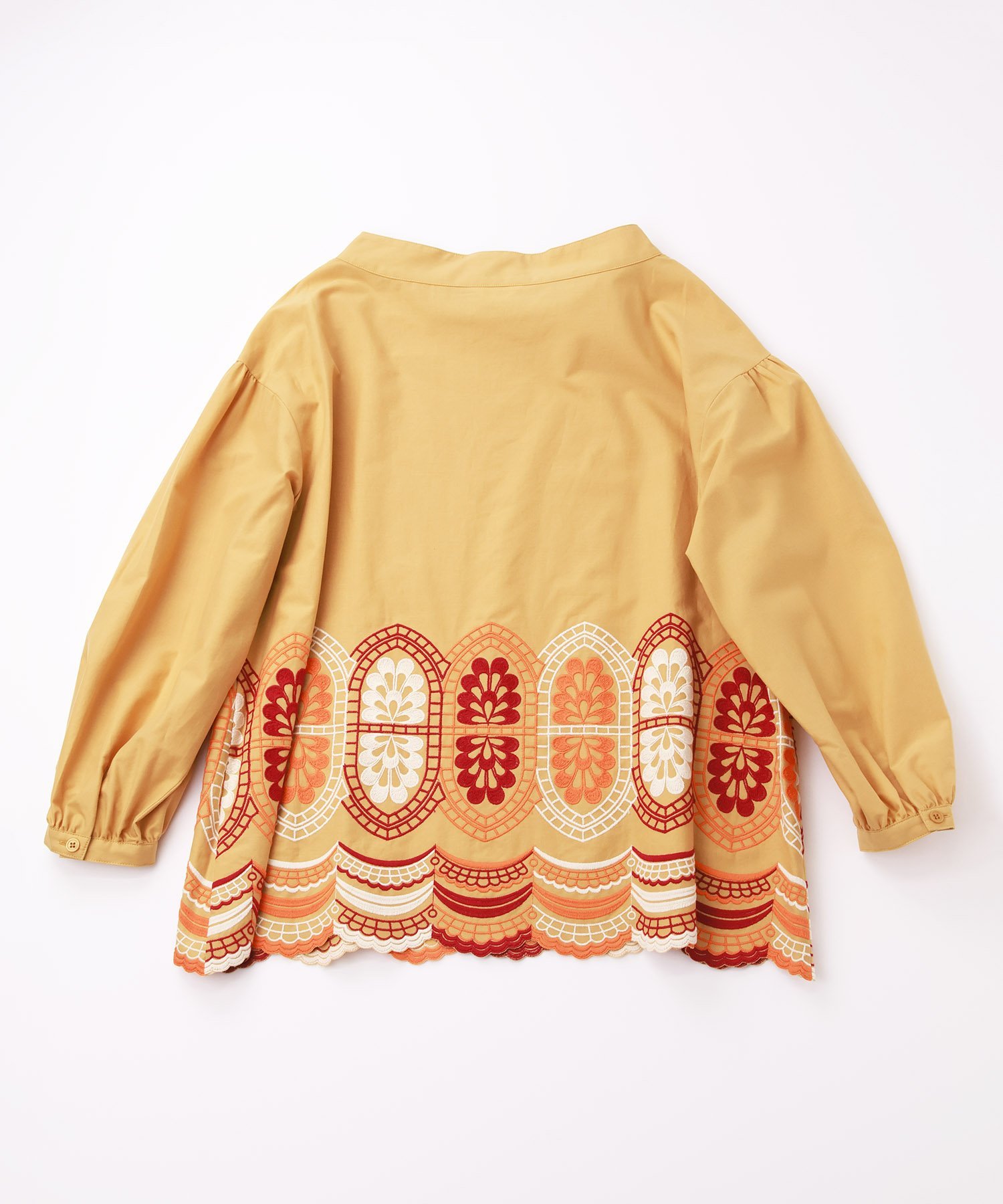 TABASA スカラップ刺繍ブラウス タバサ パンツ その他のパンツ オレンジ