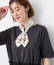 【SALE/50%OFF】Petit Honfleur 【接触冷感】スカーフ プチオンフルール ファッション雑貨 スカーフ・バンダナ ベージュ ブラウン ブルー...