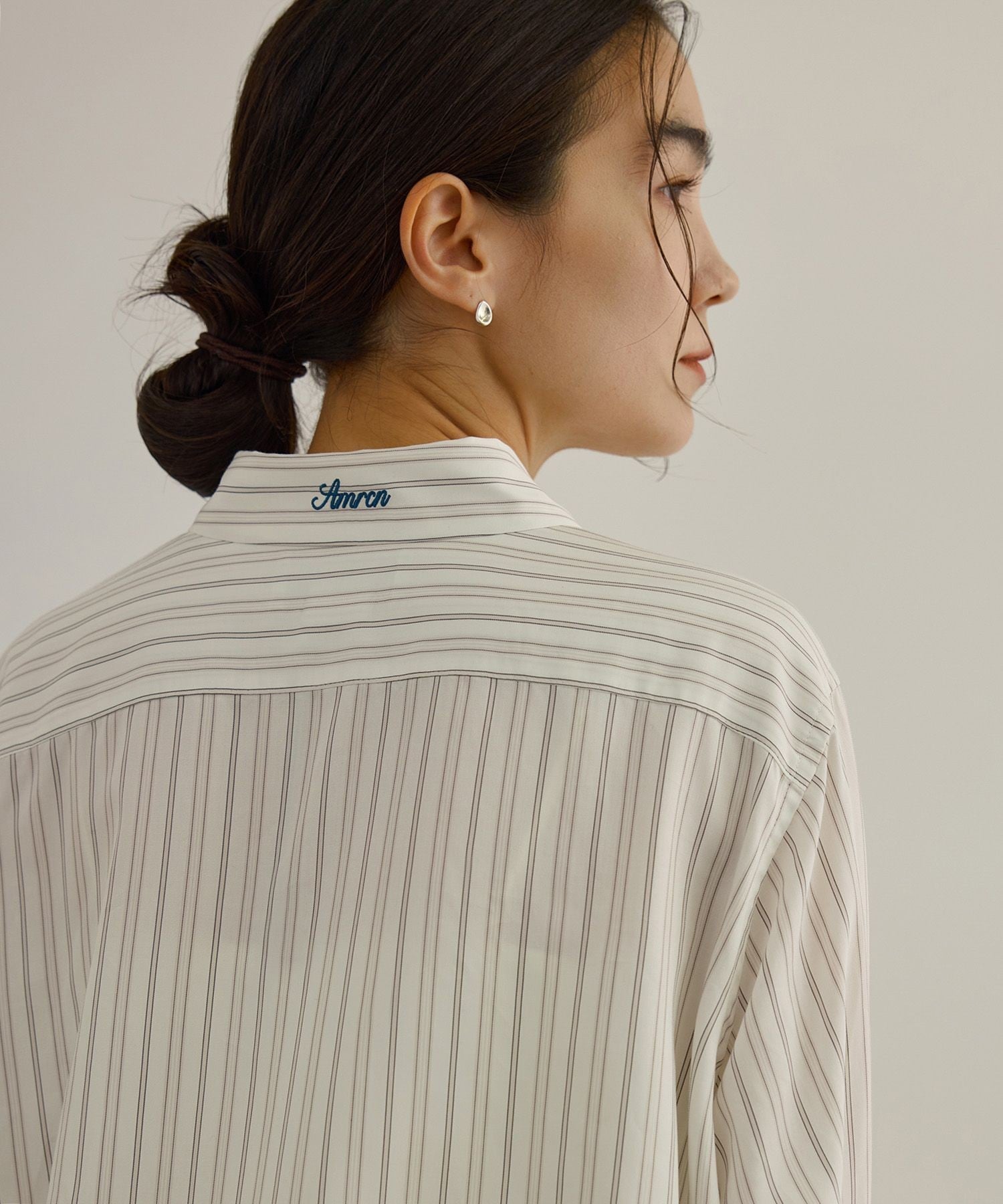 SALON adam et rope' 【Americana(アメリカーナ) for SALON】ストライプシャツ サロン アダム エ ロペ トップス シャツ・ブラウス ブルー ベージュ