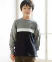 J.PRESS 【100-130cm】ブル刺繍 ブロッキングトレーナー ジェイプレス トップス スウェット・トレーナー グレー ネイビー【送料無料】