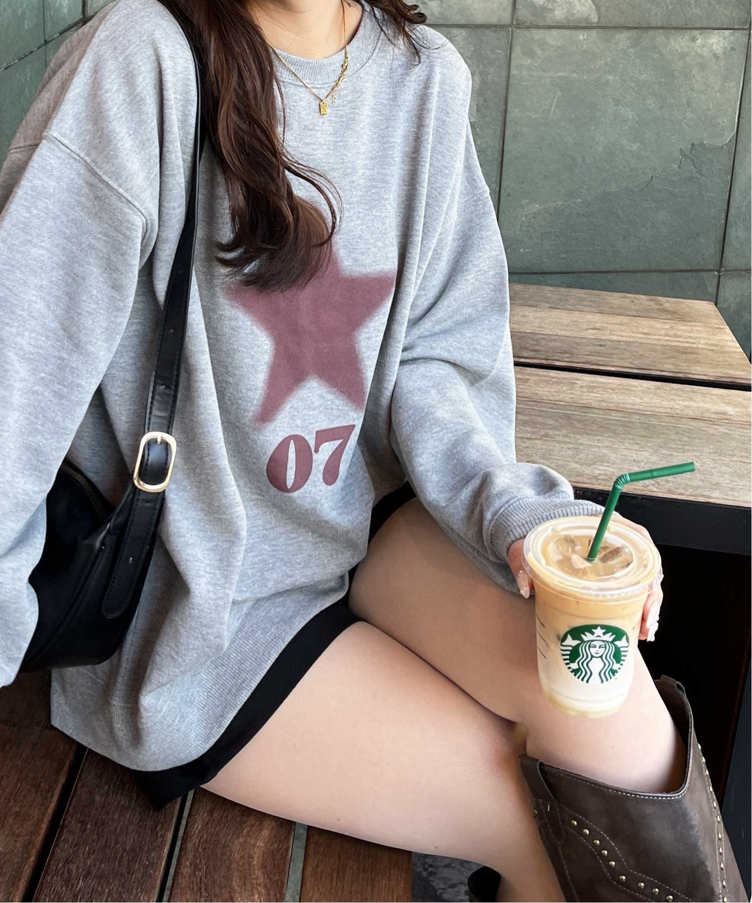 【nelliy.】スターロゴスウェット ジーラ トップス カットソー・Tシャツ グレー ネイビー