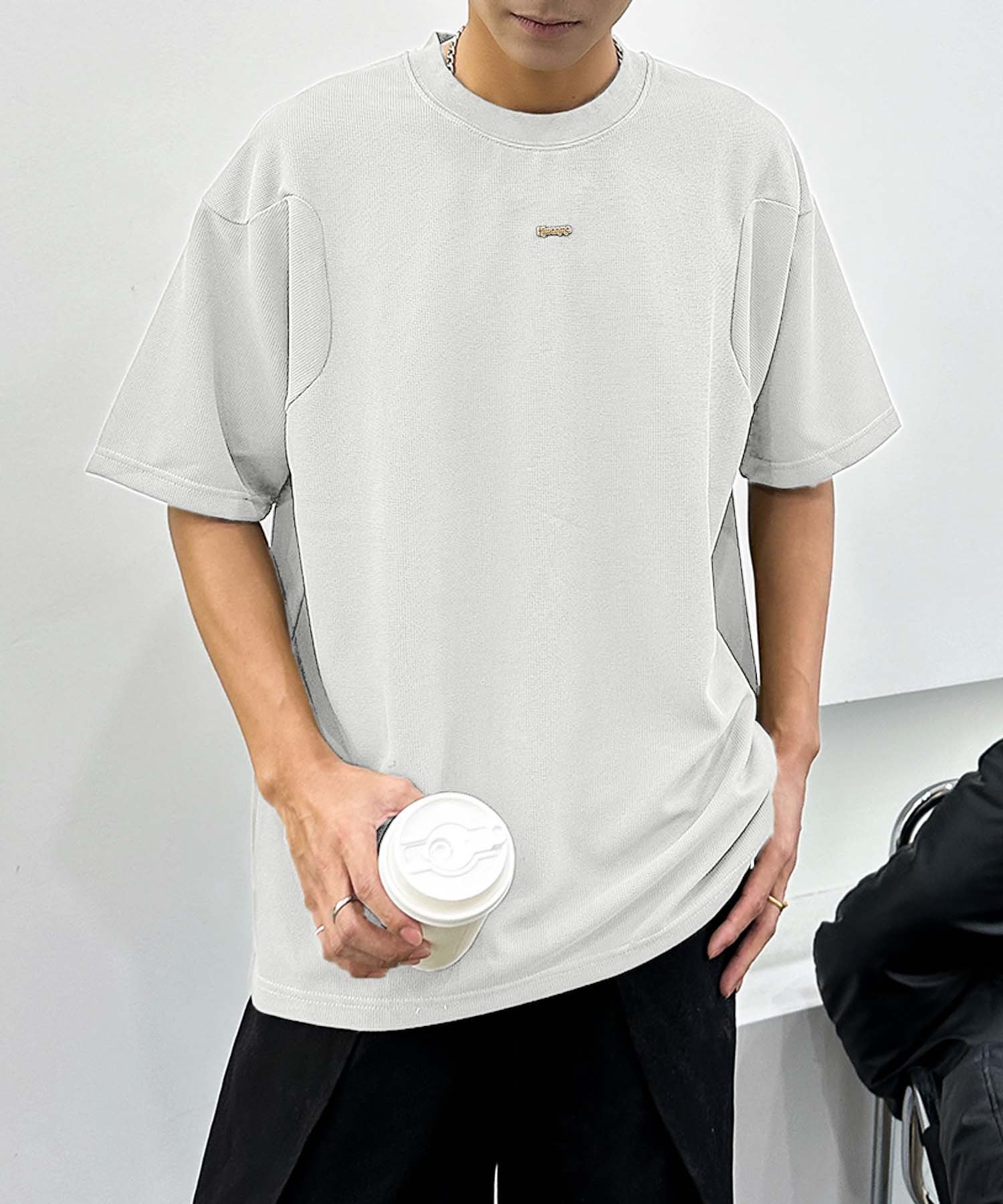 aimoha MENベーシックカラークルーネックTシャツ アイモハ トップス カットソー・Tシャツ グリーン ブラック ホワイト
