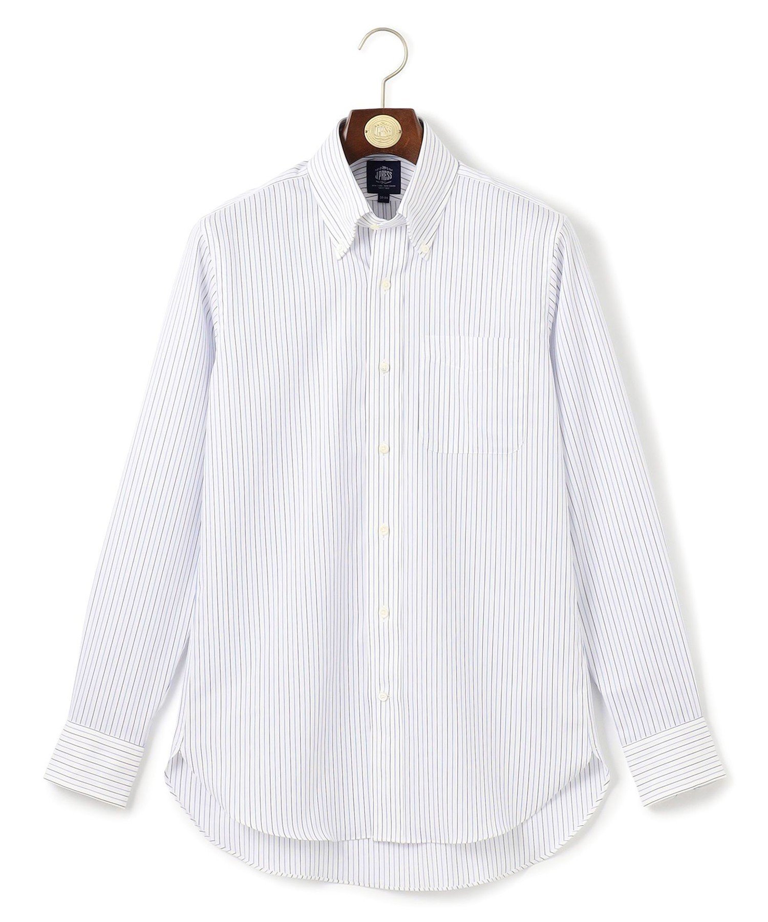 J.PRESS 【PREMIUM PLEATS / 形態安定】スーピマコットンパナマストライプ ドレスシャツ / B.D. ジェイプレス トップス シャツ・ブラウス ブルー グリーン