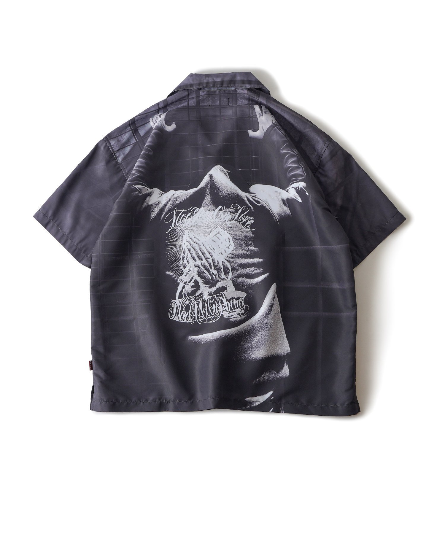 【SALE／30%OFF】NineMicrophones OPEN COLLAR SHIRT-Sunforever- サブサエティ トップス シャツ・ブラウス ブラック【送料無料】