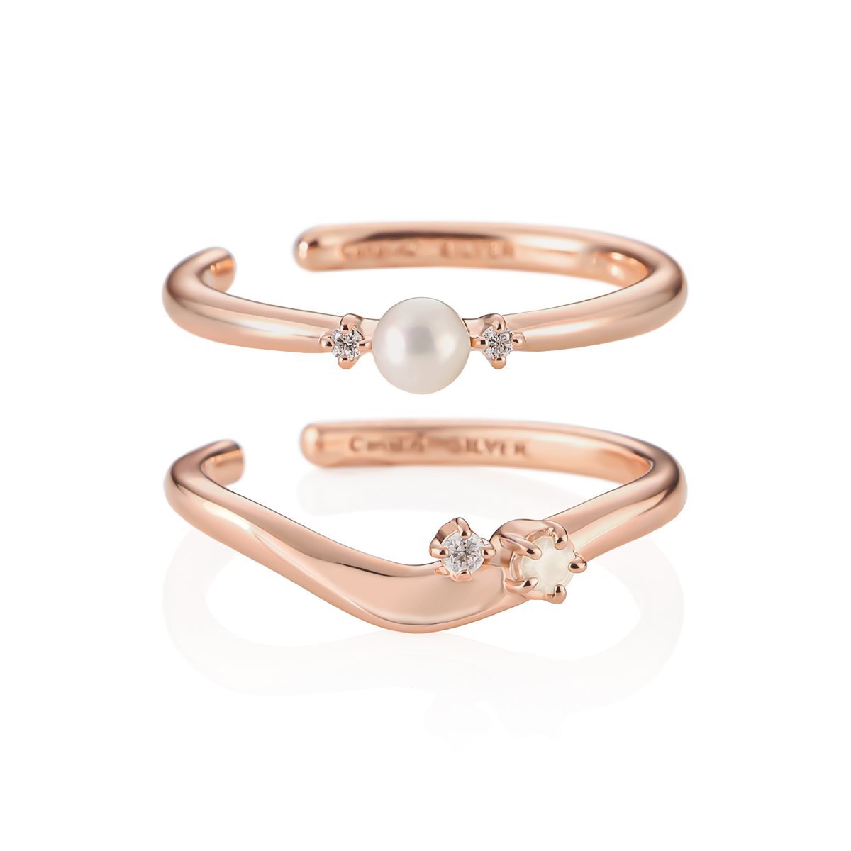 Canal 4℃ 【6月誕生石】シルバー リングカフ 2本セット カナルヨンドシー アクセサリー・腕時計 リング・指輪 ゴールド【送料無料】