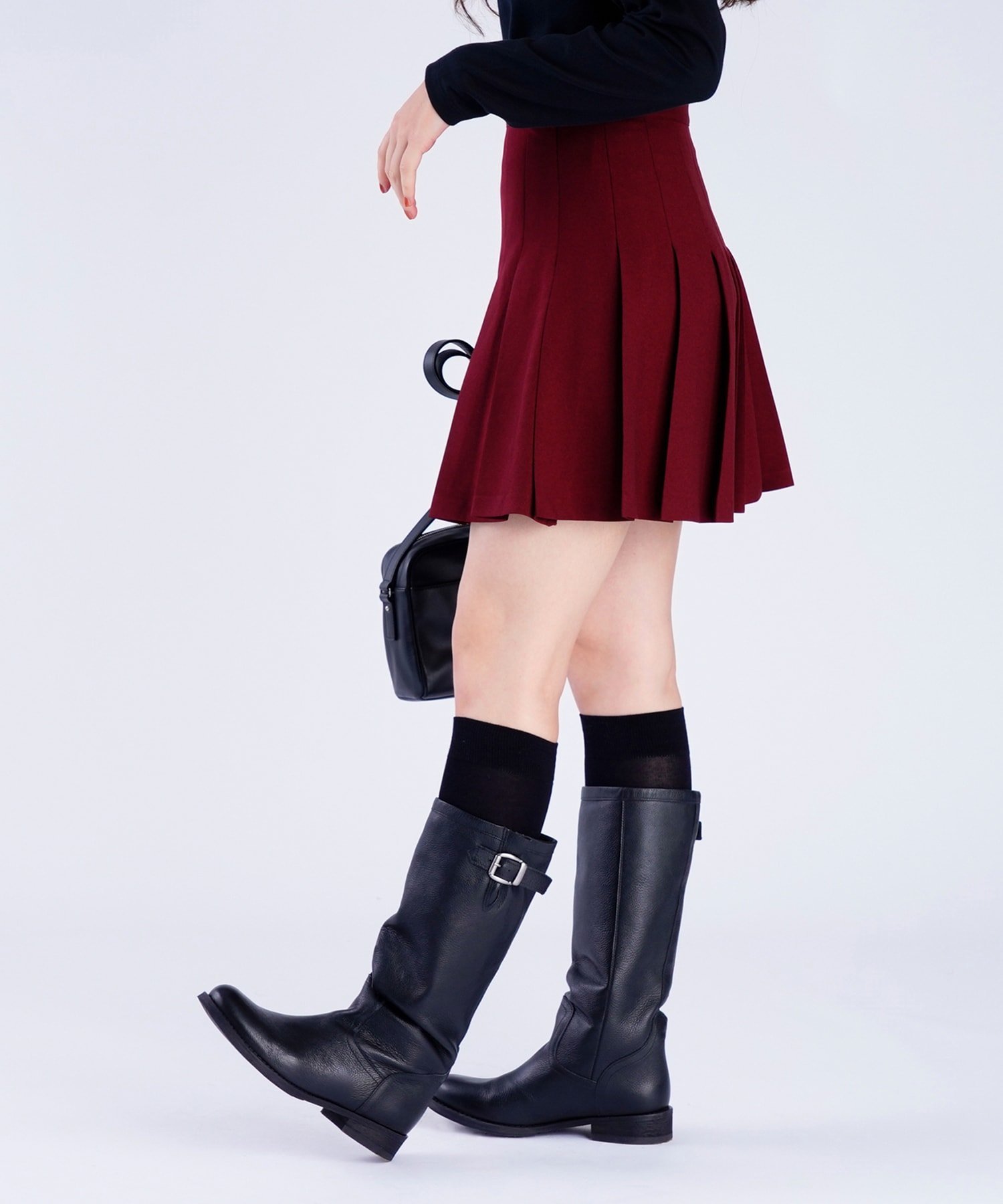 【SALE／40%OFF】To b. by agnes b. 【Outlet】プリーツ ミニスカート アニエスベー スカート その他のスカート ワインレッド【送料無料】