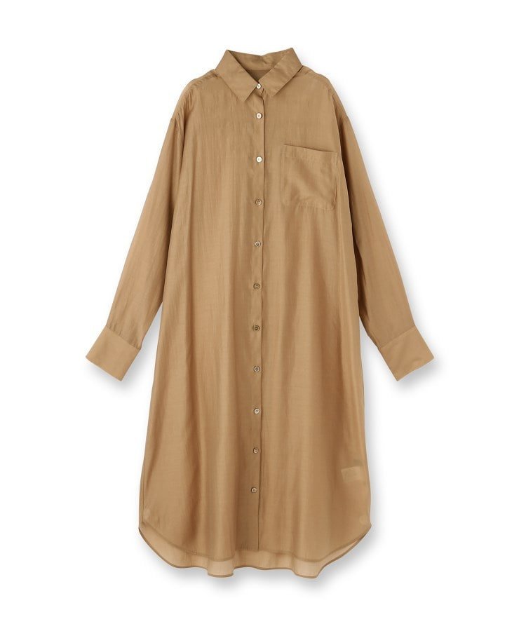 【SALE／60%OFF】UNTITLED 【ニットと重ね着に/前開きボタン】シアーロングシャツ ...