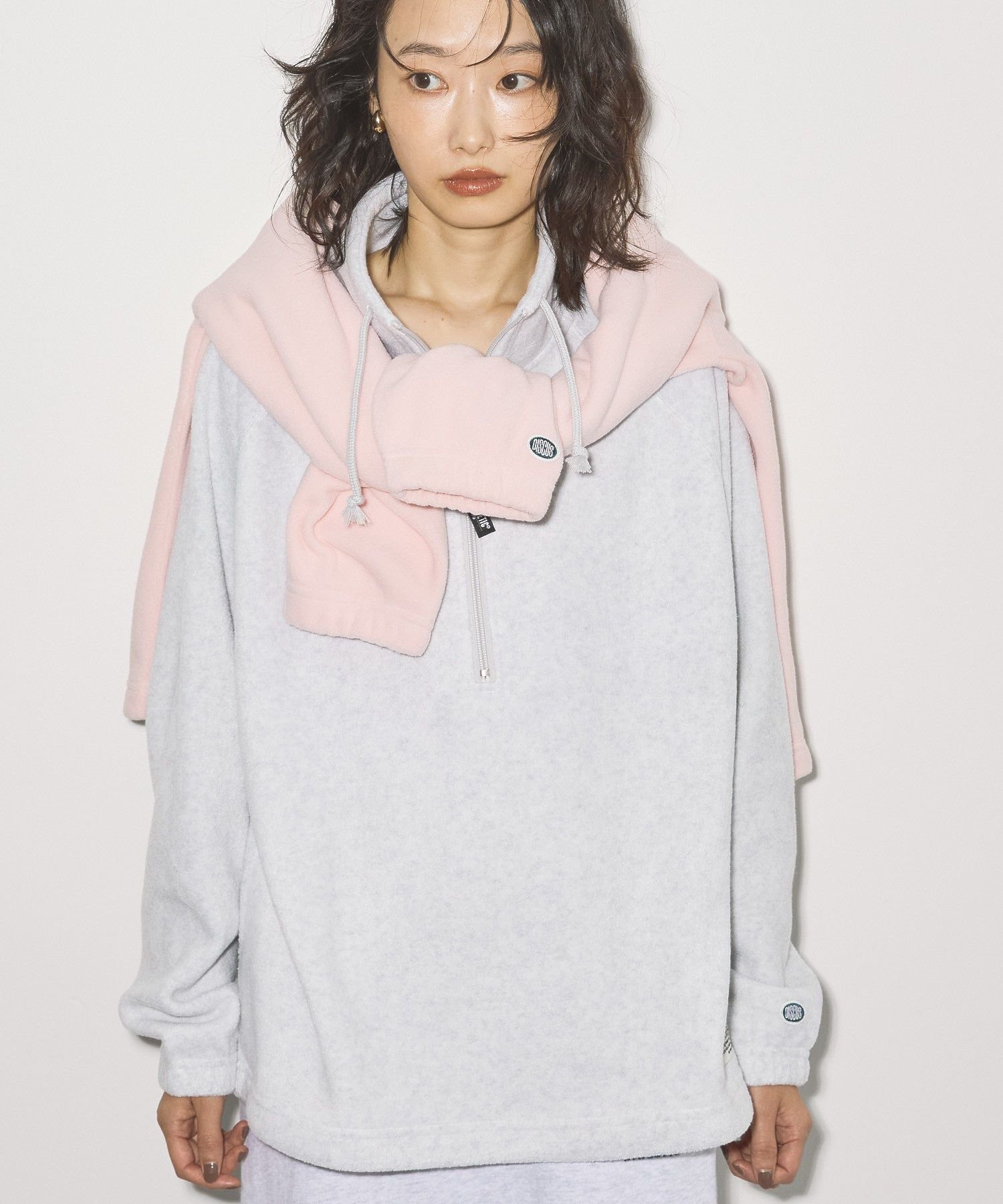 AMERICAN HOLIC Discus フリースハーフジッププルオーバー アメリカンホリック トップス スウェット・..