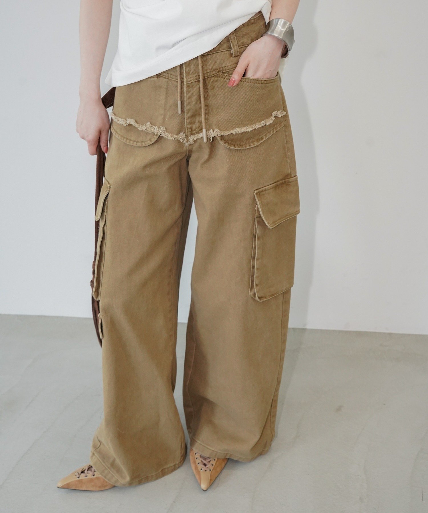 chuclla リメイクカットオフ カーゴパンツ chw26s158 チュクラ パンツ その他のパンツ ブラウン グレー【送料無料】
