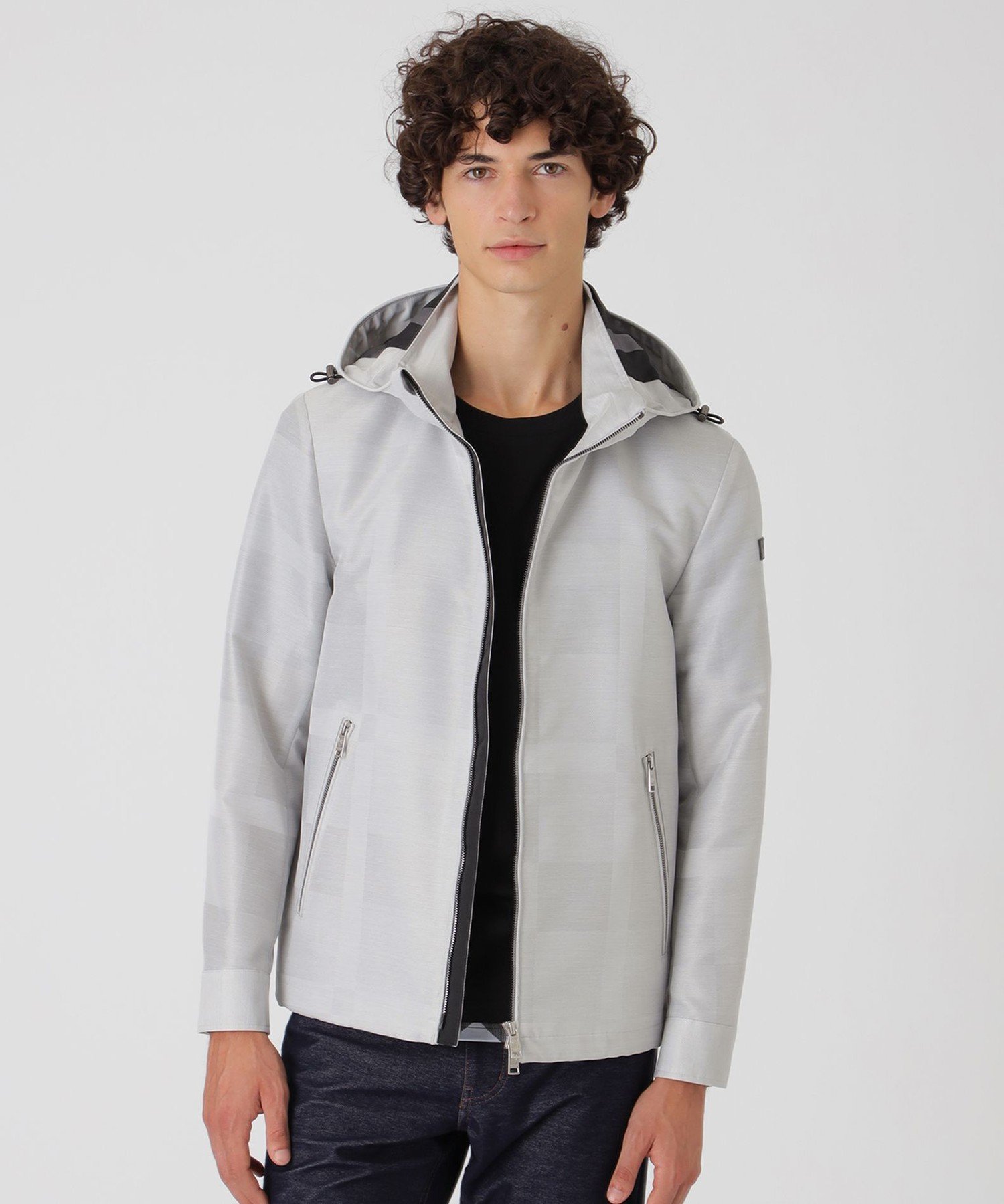BLACK LABEL CRESTBRIDGE シャドークレストブリッジチェックパーカー ブルーレーベル / ブラックレーベル・クレストブリッジ ジャケット・アウター ブルゾン・ジャンパー ベージュ グレー【送料無料】