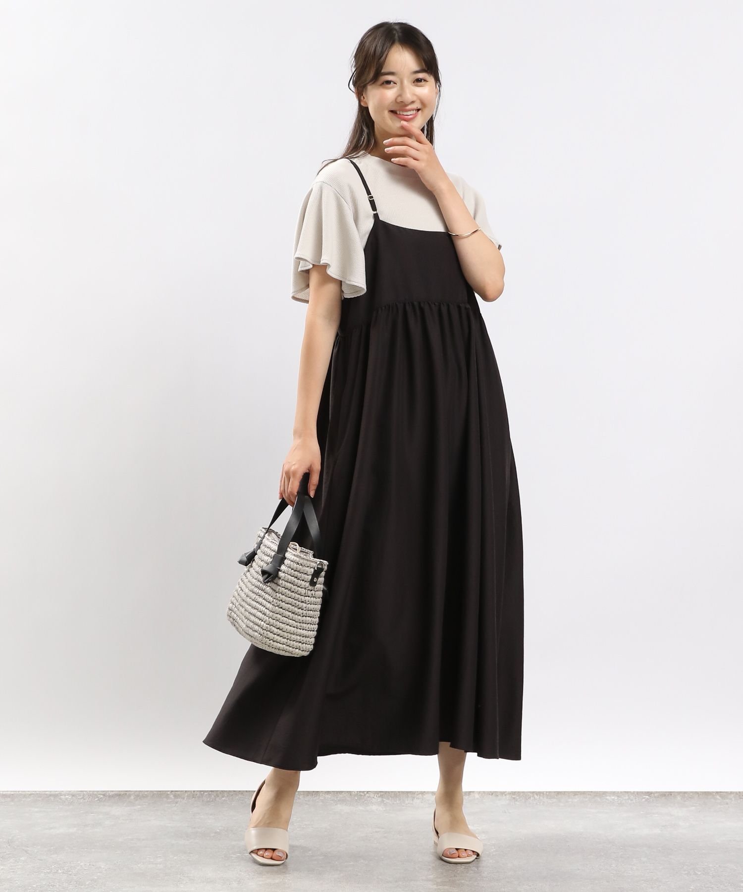 楽天Rakuten FashionGLOBAL WORK Smile Seed Store サラサラキャミワンピース/989454 グローバルワーク スマイルシードストア ワンピース・ドレス ワンピース ブラック グレー