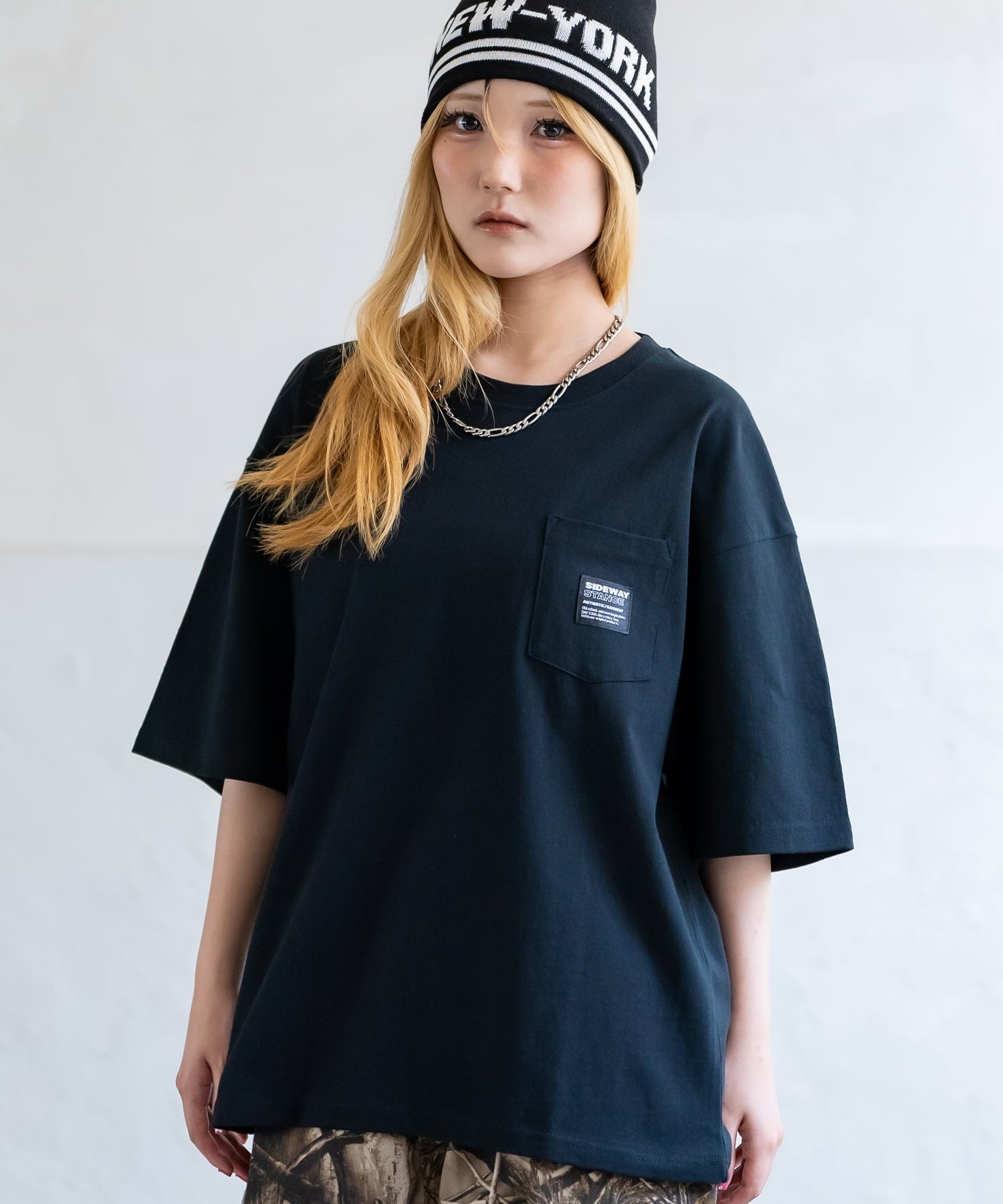 【SALE／50%OFF】SIDEWAY STANCE SIDEWAY STANCE サイドウェイスタンス ピスネーム刺しゅう ポケット 半袖T インプローブス トップス カットソー・Tシャツ ブラック ホワイト
