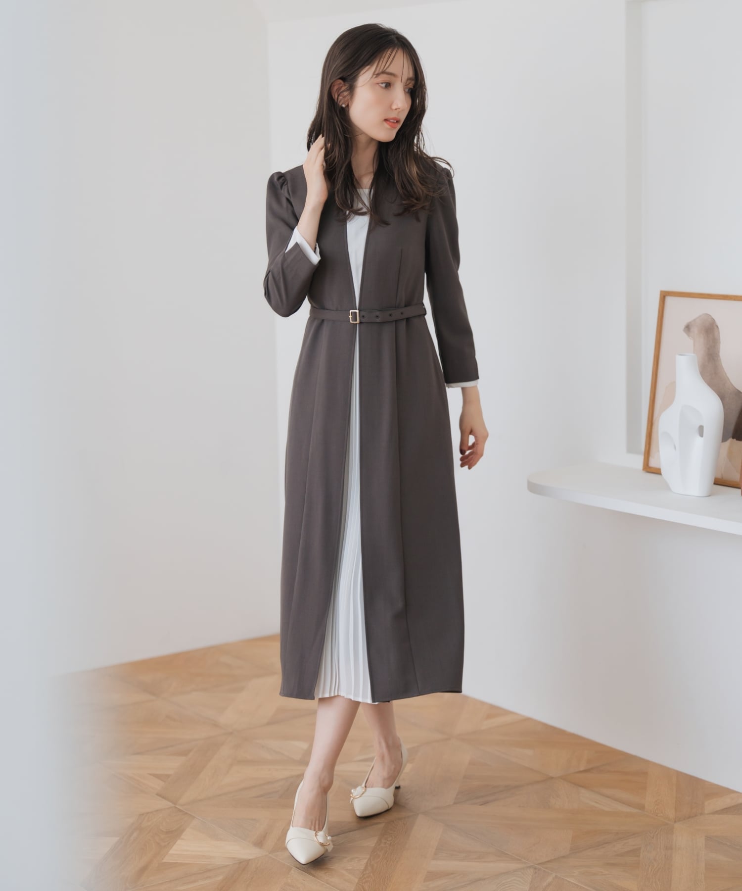 MISCH MASCH MM547401 フロントプリーツワンピース ミッシュマッシュ ワンピース・ドレス ワンピース ブラウン グリーン【送料無料】のサムネイル