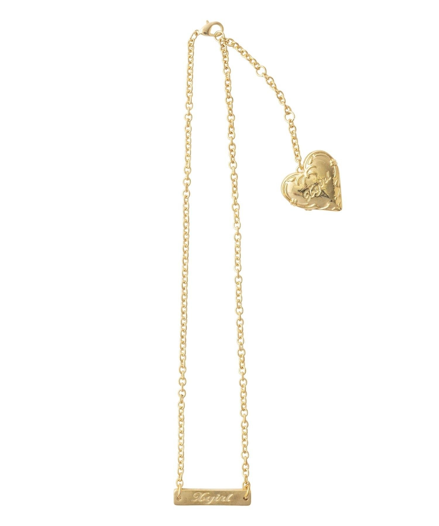 Rakuten Fashionの【SALE／30%OFF】X-girl 2WAY PLATE AND HEART NECKLACE エックスガール アクセサリー・腕時計 その他のアクセサリー・腕時計 シルバー ゴールド｜アングル3