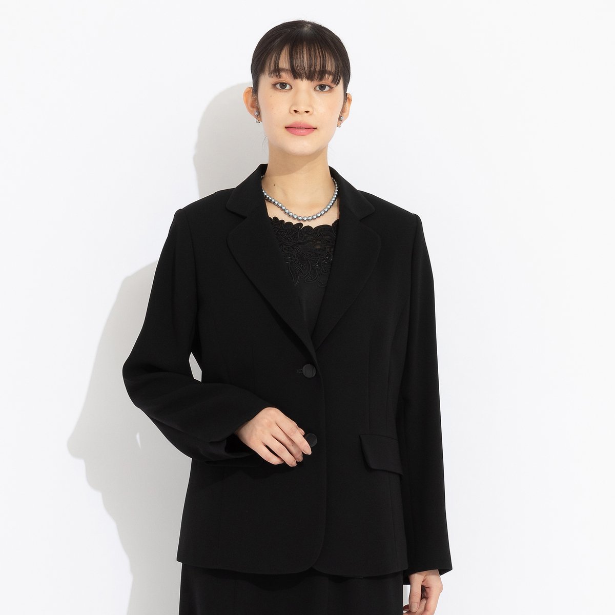 Liliane Burty 【L~4L/セットアップ対応】ブラックフォーマル テーラードジャケット リリアンビューティ ジャケット・アウター テーラードジャケット・ブレザー ブラック