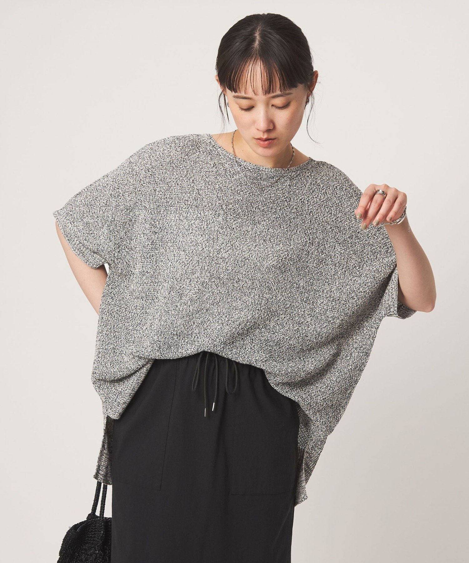 【SALE／40%OFF】UNITED ARROWS green label relaxing メランジ ペーパーヤーン プルオーバー ユナイテッドアローズ グリーンレーベルリラクシング トップス ニット ネイビー【送料無料】