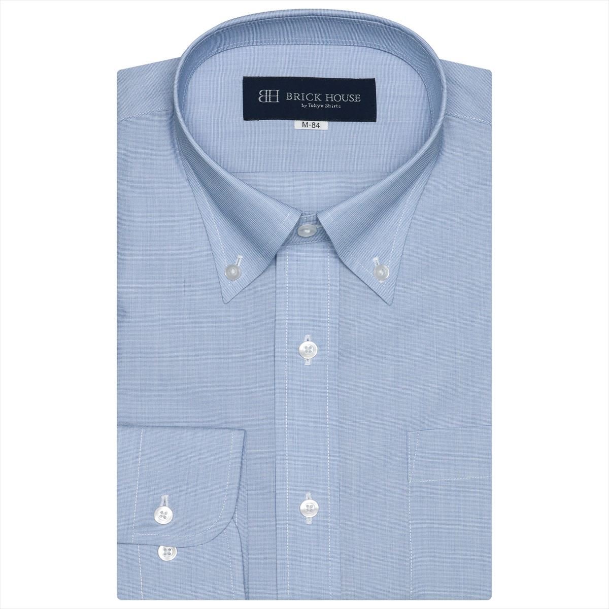 TOKYO SHIRTS 形態安定 ボタンダウンカラー 長袖ワイシャツ トーキョーシャツ スーツ・フォーマル Yシャツ・カッターシャツ ブルー 1