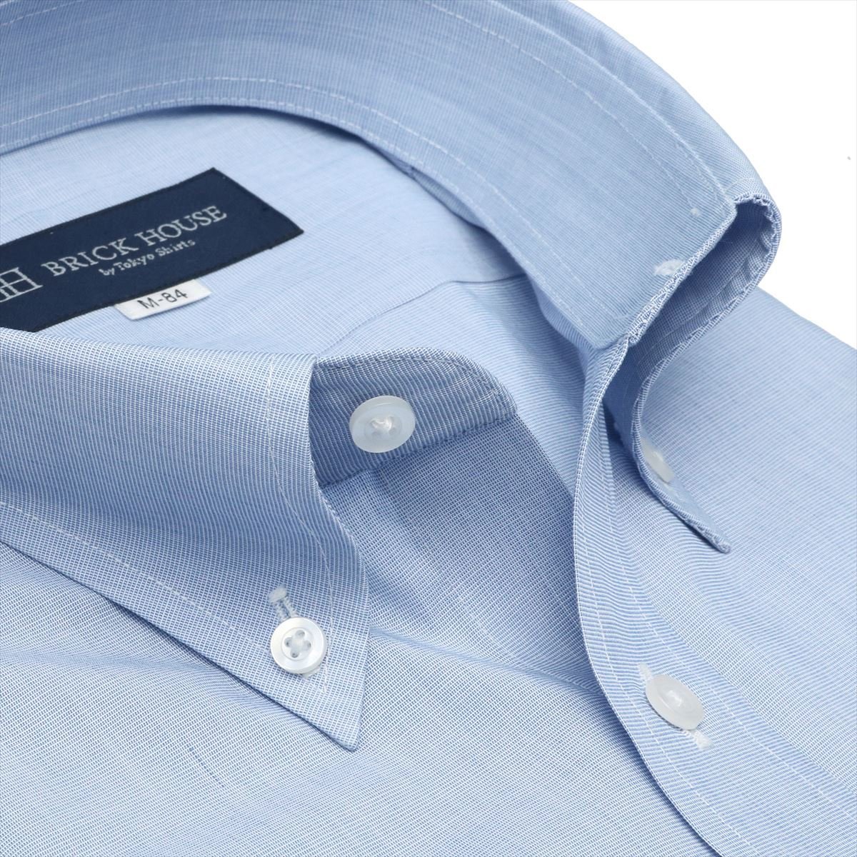 TOKYO SHIRTS 形態安定 ボタンダウンカラー 長袖ワイシャツ トーキョーシャツ スーツ・フォーマル Yシャツ・カッターシャツ ブルー 2