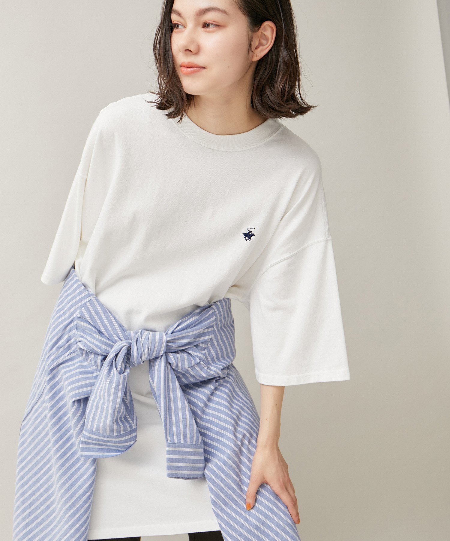 【SALE／60%OFF】ROPE' PICNIC R 【BEVERLY HILLS POLO CLUB】天竺チュニック ロペピクニック トップス カットソー・Tシャツ ブルー ホワイトのサムネイル