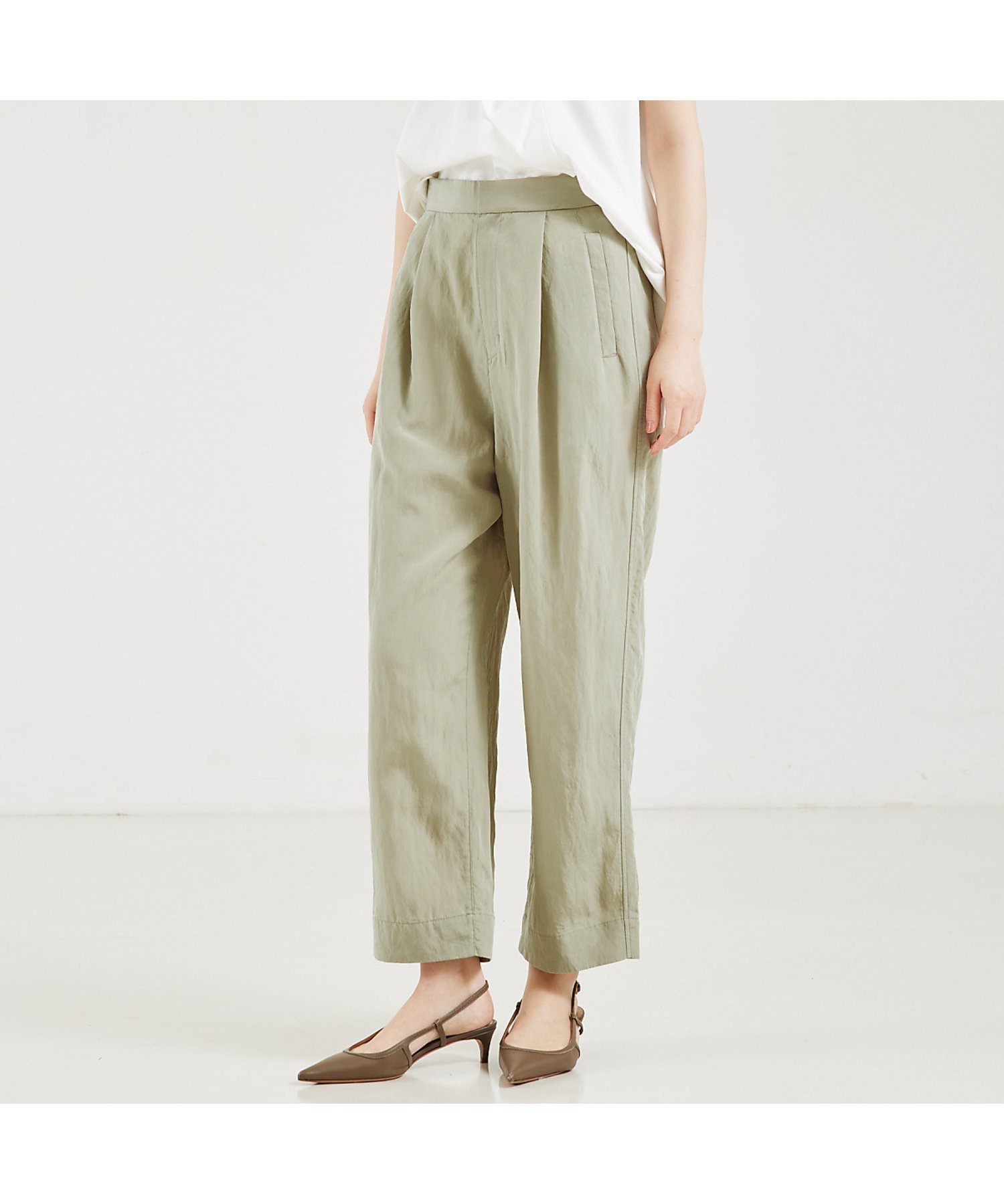 【SALE／40%OFF】qualite フィブリルポプリンドロストパンツ カリテ パンツ その他のパンツ グレー カ..