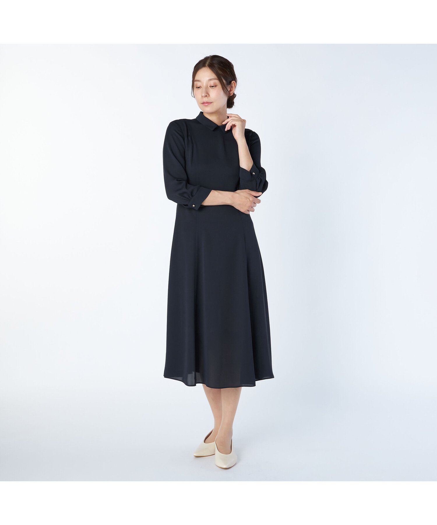 【SALE／50%OFF】KEITH ノーブルサテンワンピース キース ワンピース・ドレス ドレス ネイビー【送料無..