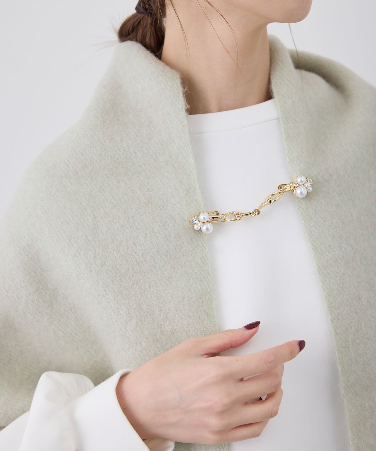 【SALE／20%OFF】ROPE' PICNIC PASSAGE デザインストールクリップ ロペピクニック アクセサリー・腕時計 ブローチ・コサージュ・バッジ ホワイト