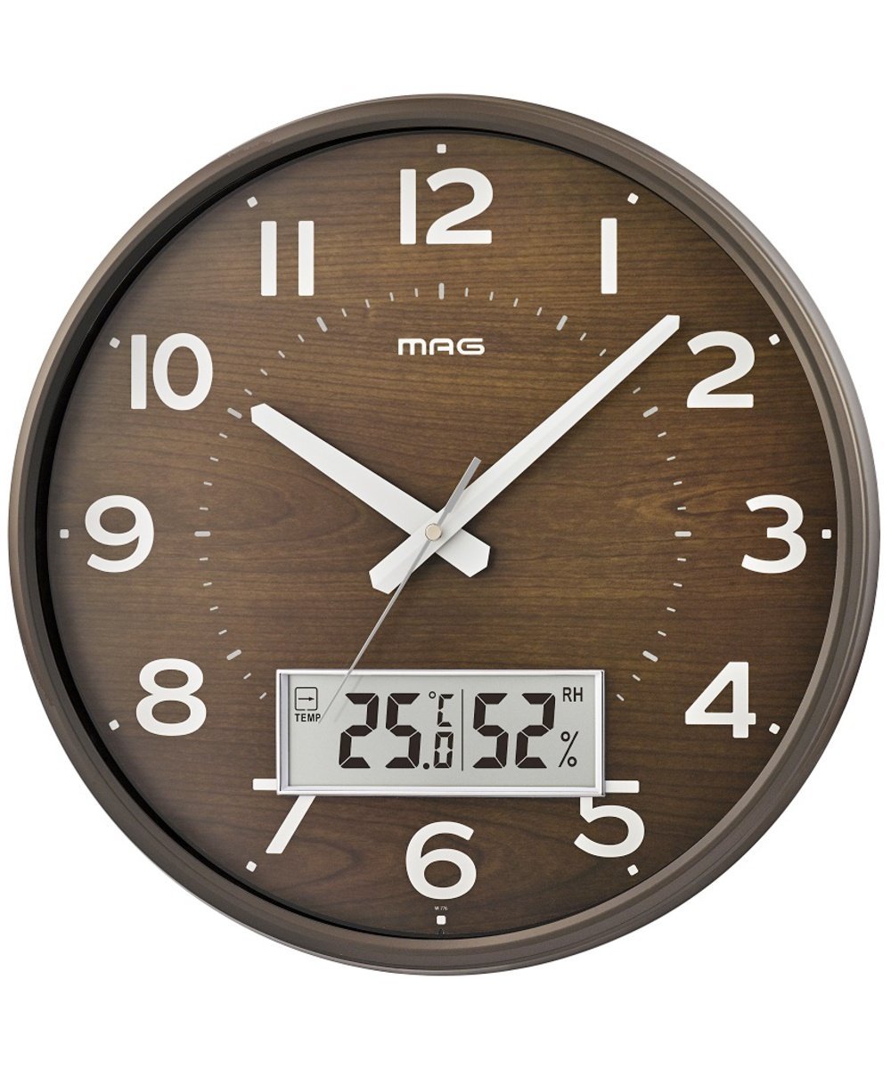 MAG MAG デジアナ電波掛時計 ゴーフル ローラ インテリア・生活雑貨 時計 ブラウン【送料無料】