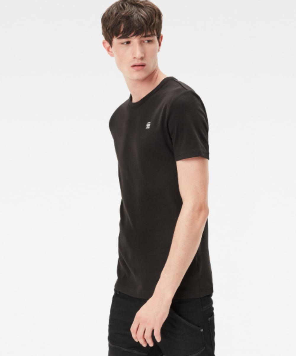 【公式ショップ】Daplin T-Shirt/ワンポイントロゴベーシックデザインスリムTシャツ ジースターロゥ トップス カットソー・Tシャツ ブラック