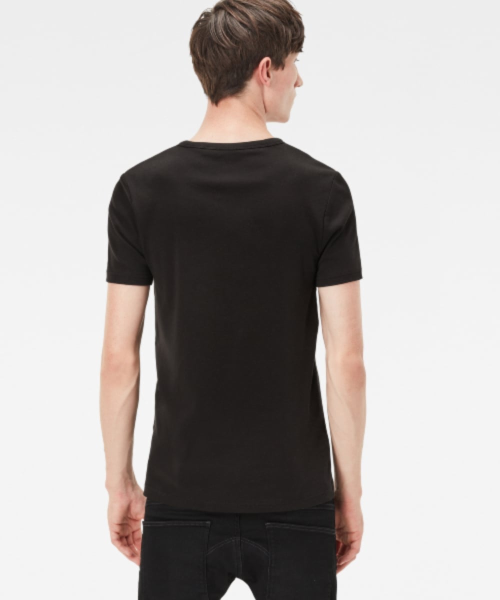 【公式ショップ】Daplin T-Shirt/ワンポイントロゴベーシックデザインスリムTシャツ ジースターロゥ トップス カットソー・Tシャツ ブラック