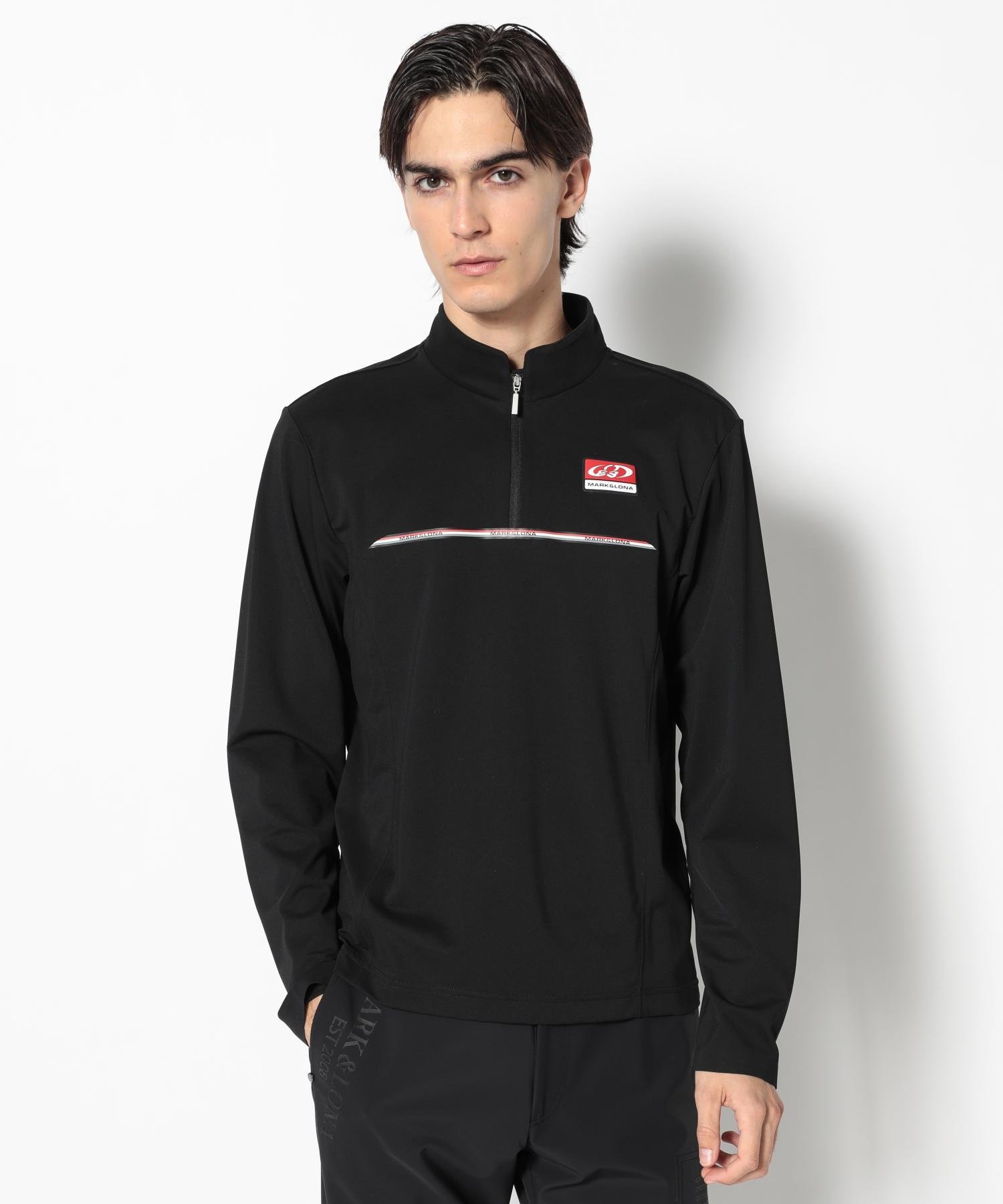 MARK & LONA Axis Stand Zip Strech Pique Shirt ｜ MEN マークアンドロナ トップス カットソー・Tシャツ ブラック【送料無料】