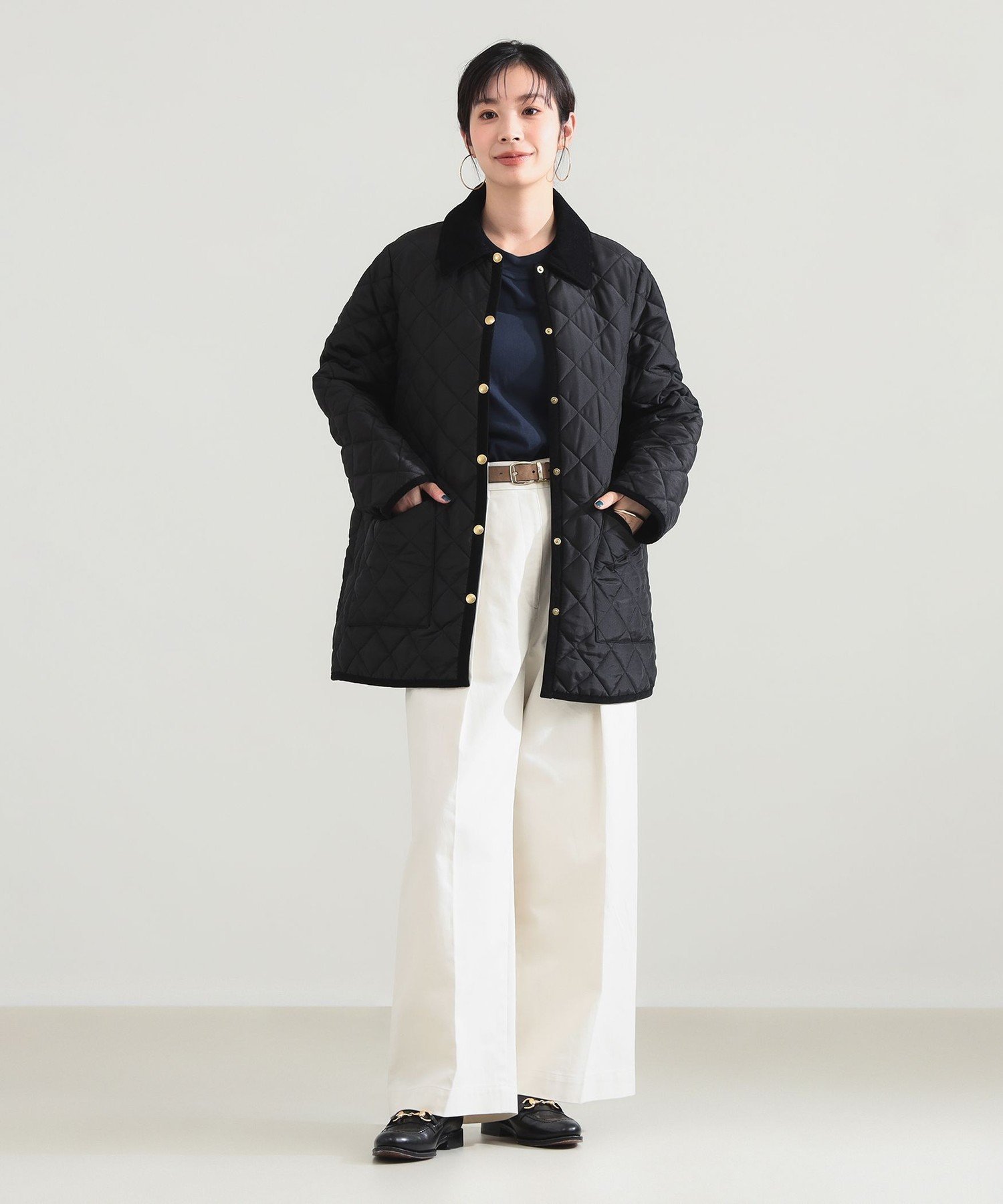 Traditional Weatherwear / WAVERLY Aライン ミドル ジャケット デミルクス ビームス ジャケット・アウター ブルゾン・ジャンパー ブラック