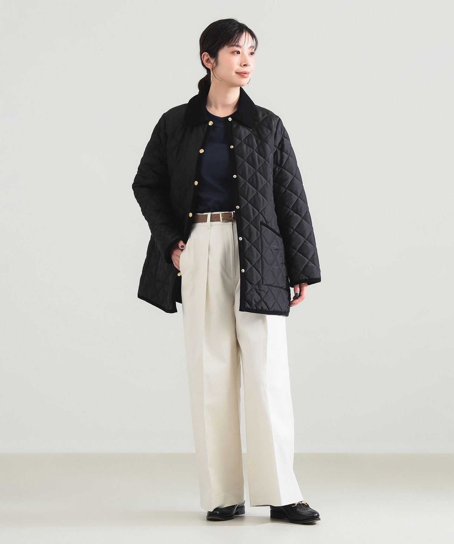 Traditional Weatherwear / WAVERLY Aライン ミドル ジャケット デミルクス ビームス ジャケット・アウター ブルゾン・ジャンパー ブラック