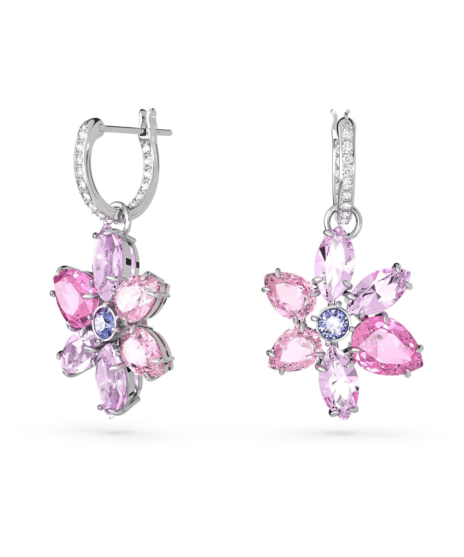 スワロフスキー ピアス（レディース） SWAROVSKI 【公式】【スワロフスキー】Gema ドロップピアス, ミックスカット, フラワー, ピンク, ロジウム・プレーティング スワロフスキー アクセサリー・腕時計 ピアス ピンク【送料無料】