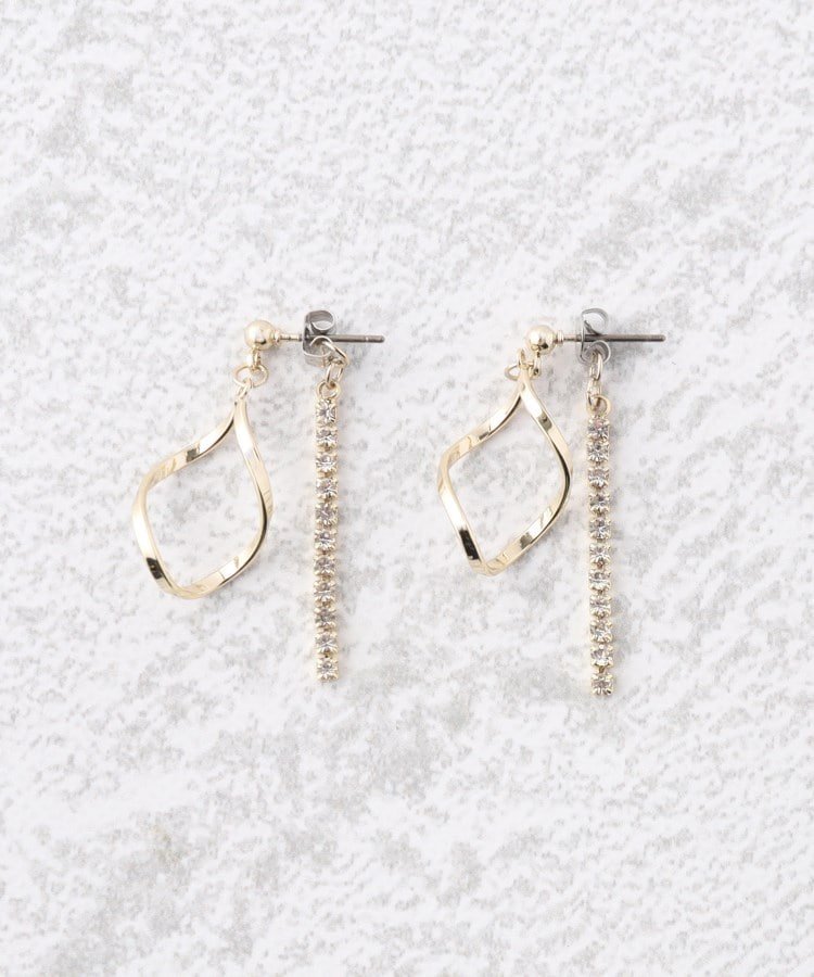 【SALE／40%OFF】SHOO・LA・RUE ツイストダイヤレーンピアス シューラルー アクセサリー・腕時計 ピアス ゴールド シルバー 3