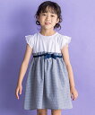 BeBe Petits Pois Vert 千鳥チェック柄ドッキングワンピース(95~150cm) ベベ オンライン ストア ワンピース ドレス ワンピース ブルー ピンク【送料無料】