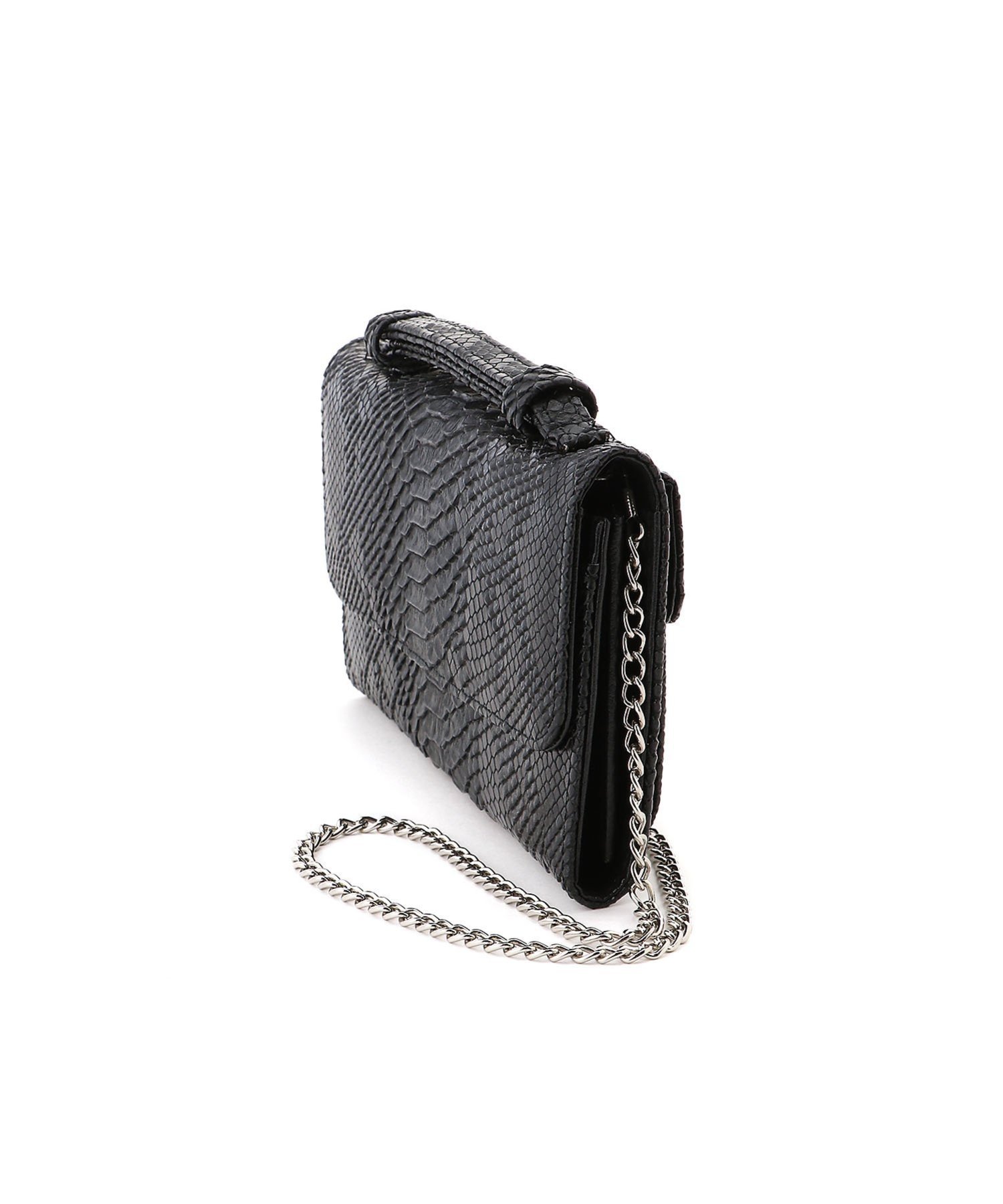 fiore fiore/(W)牛革型押しお財布ポシェット大 ファッションバッグプラザ　ラミー バッグ ショルダーバッグ ピンク ブラック【送料無料】