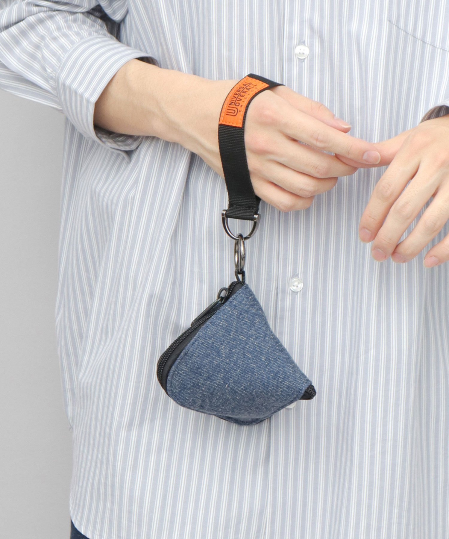 UNIVERSAL OVERALL ユニバーサルオーバーオール ミニポーチ デニム ピラミッド型 ポーチ ミニバッグ エ..