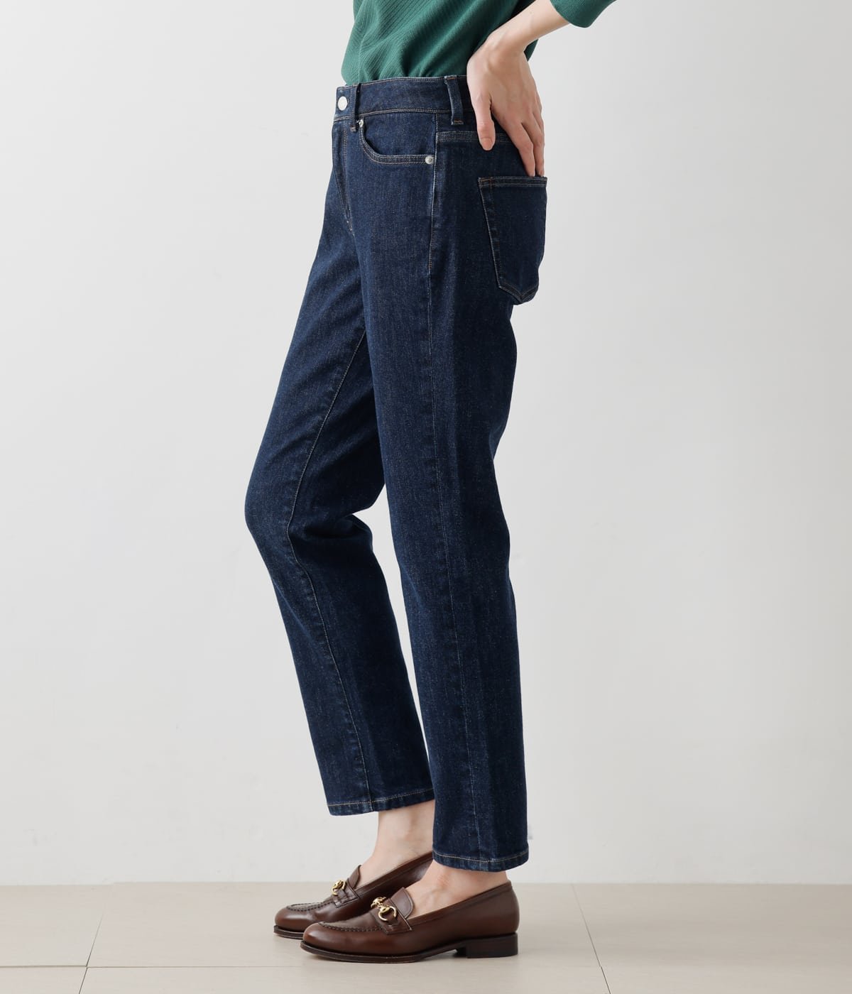 NEWYORKER WOMEN 【60th×コラボ】EDWIN 12オンスデニムパンツ ニューヨーカー パンツ ジーンズ・デニムパンツ ネイビー