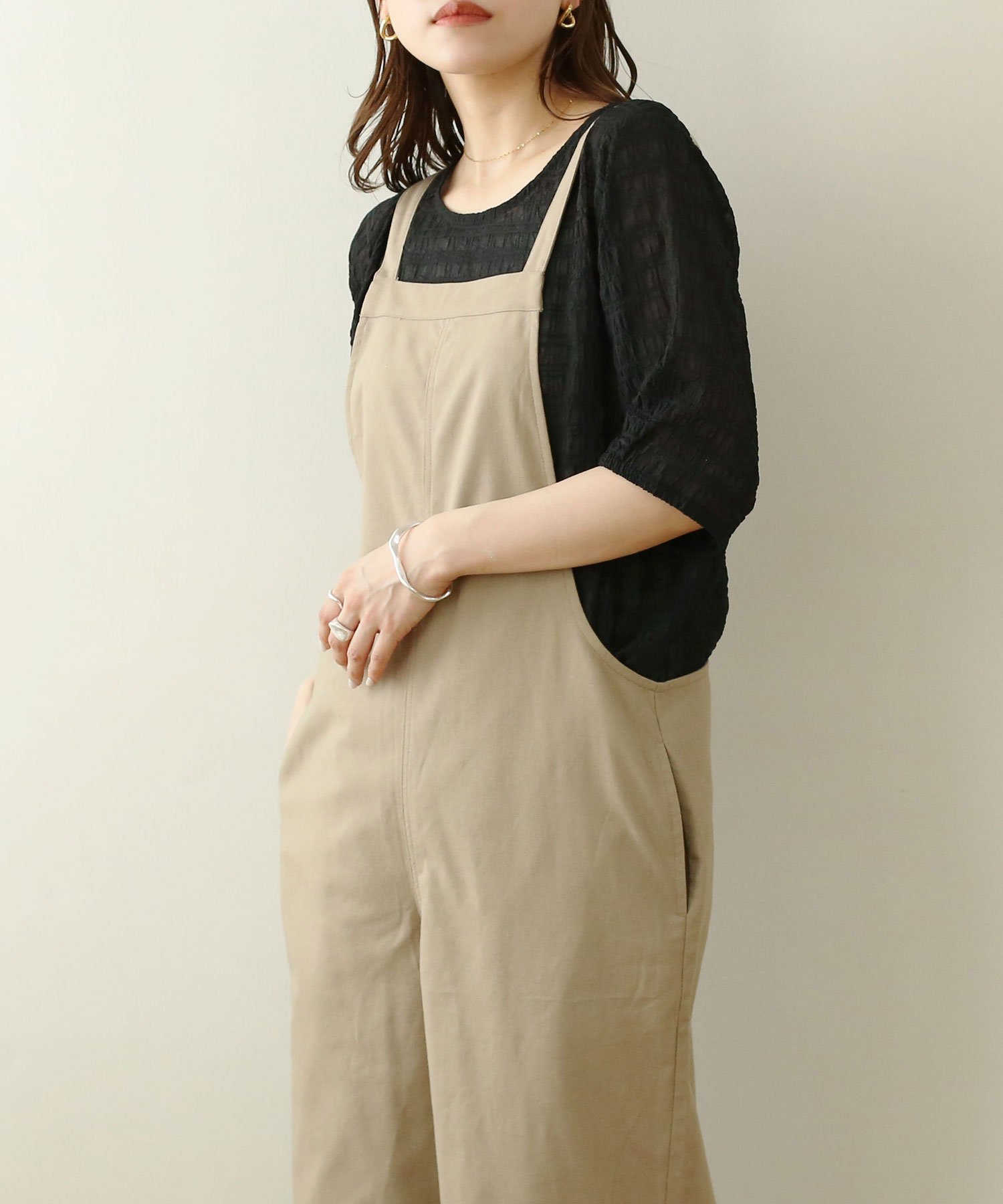 NOAHL ブロックシアートップス ノアル トップス シャツ・ブラウス ブラック