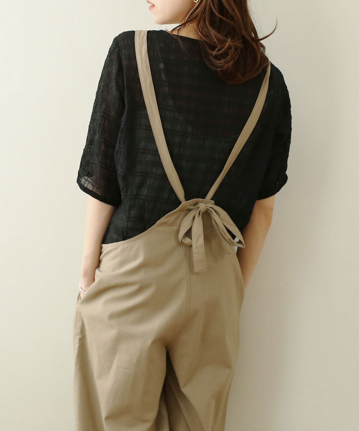 NOAHL ブロックシアートップス ノアル トップス シャツ・ブラウス ブラック