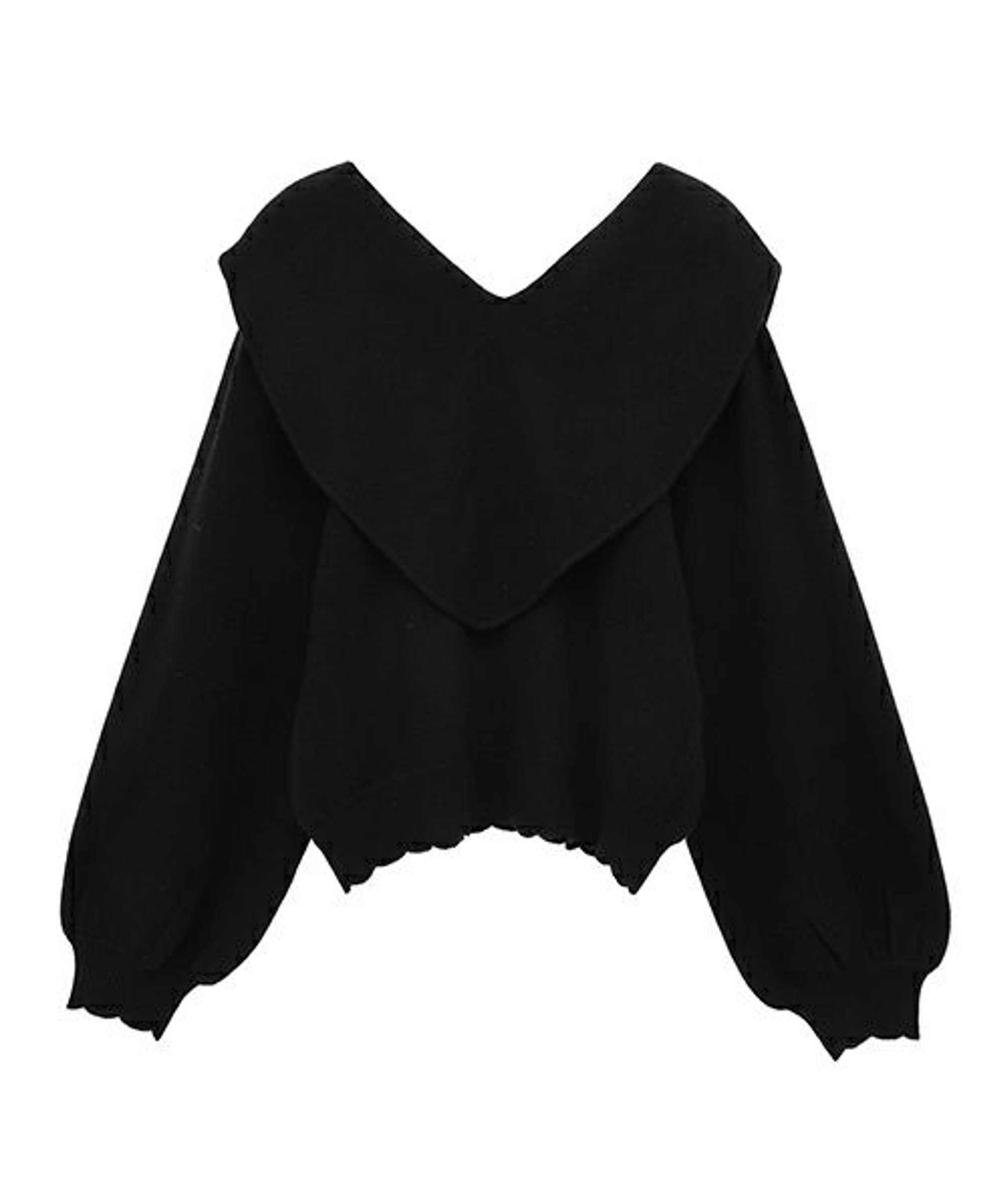 ? COLLAR KNIT キャンディストリッパー トップス ニット ブラック