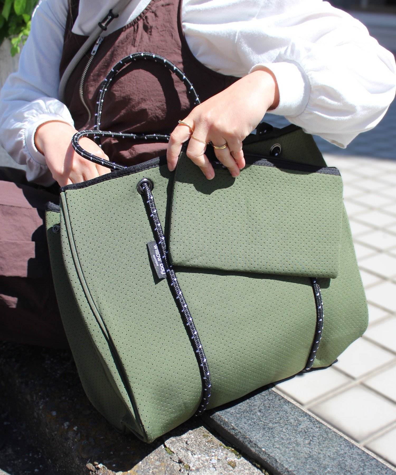 BAY WILLOW BAY/【Willow Bay】ウィローベイ トートバッグ 仕事用 マザーズバック ポーチ付きネオプレーン イールド バッグ トートバッグ グレー カーキグリーン ブラック