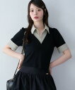 【SALE/17%OFF】one after another NICE CLAUP チェックレイヤードドッキングトップス ワンアフターアナザー ナイスクラップ トップス その他のトップス ネイビー ブラウン ブラック【送料無料】