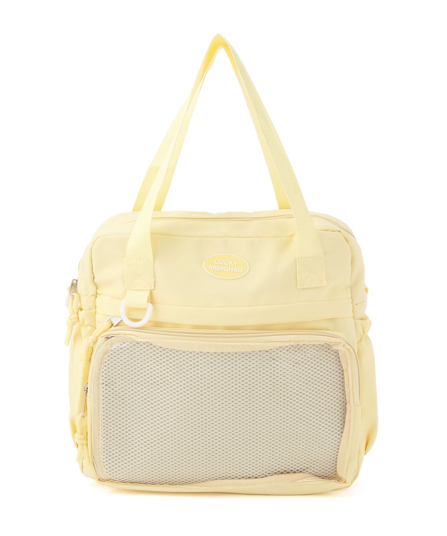 lulu noix lulu noix/(K)クリア3wayバッグ ミニョントレフル ルームヨンマルサンセレクティッド バッグ ショルダーバッグ ピンク イエロー ホワイト ブルー